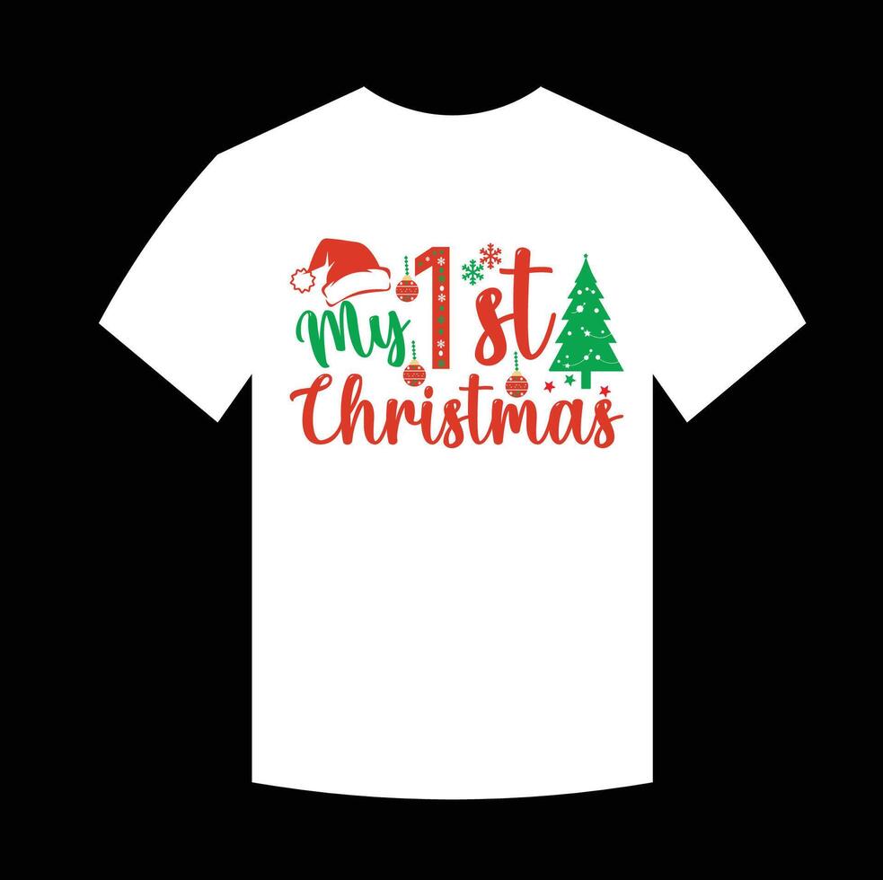 My First Christmas , Christmas design, white background vector