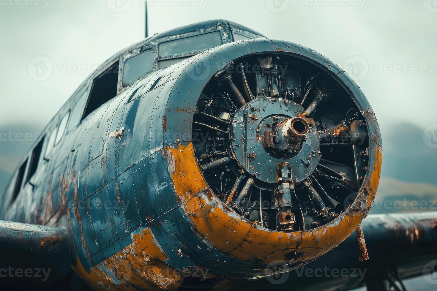 Old plane showing signs of age and weathering photo