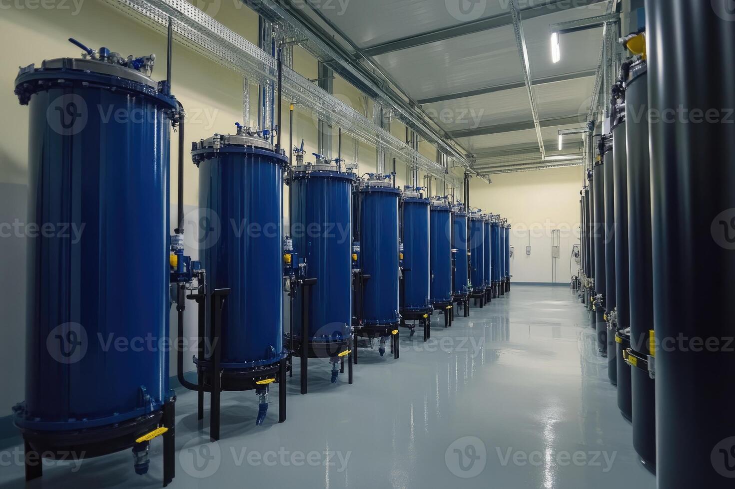 Industrial filtration system operating in modern factory setting photo