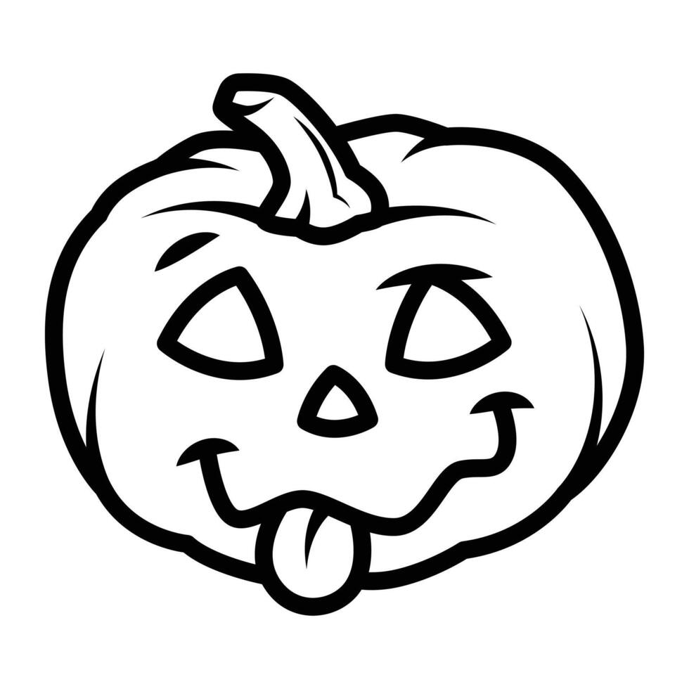 Pumpkin emoji thumbs up face isolated on white background. vector