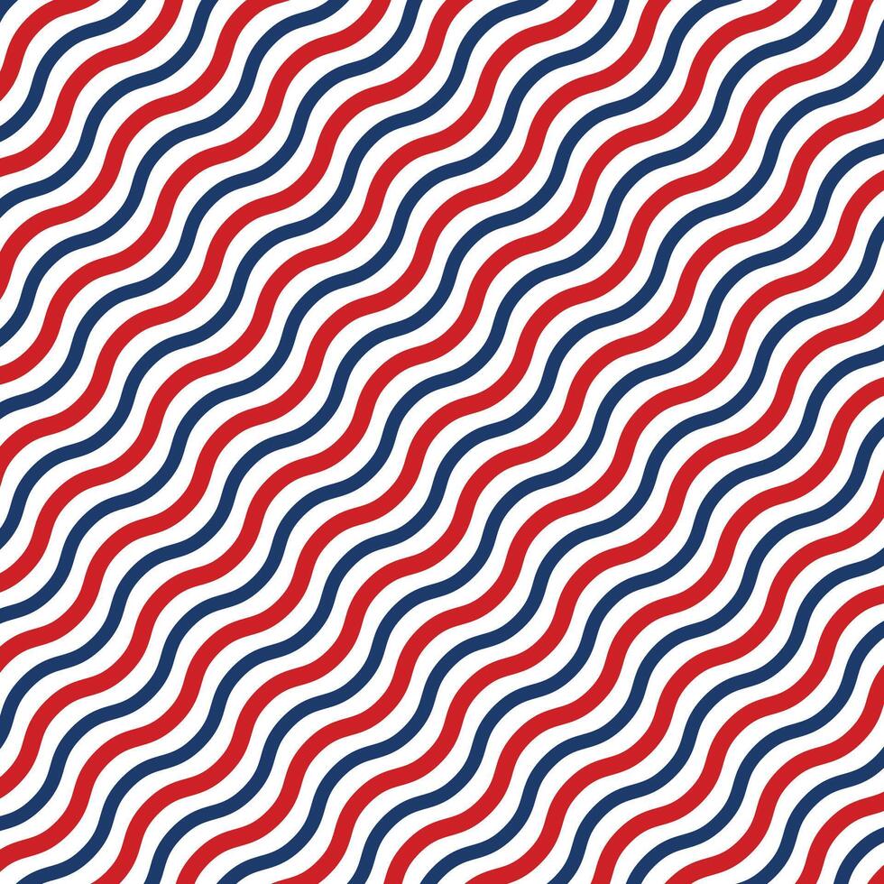 Abstract pattern of white, red and blue seamless diagonal lines. Barber shop vintage strip texture vector