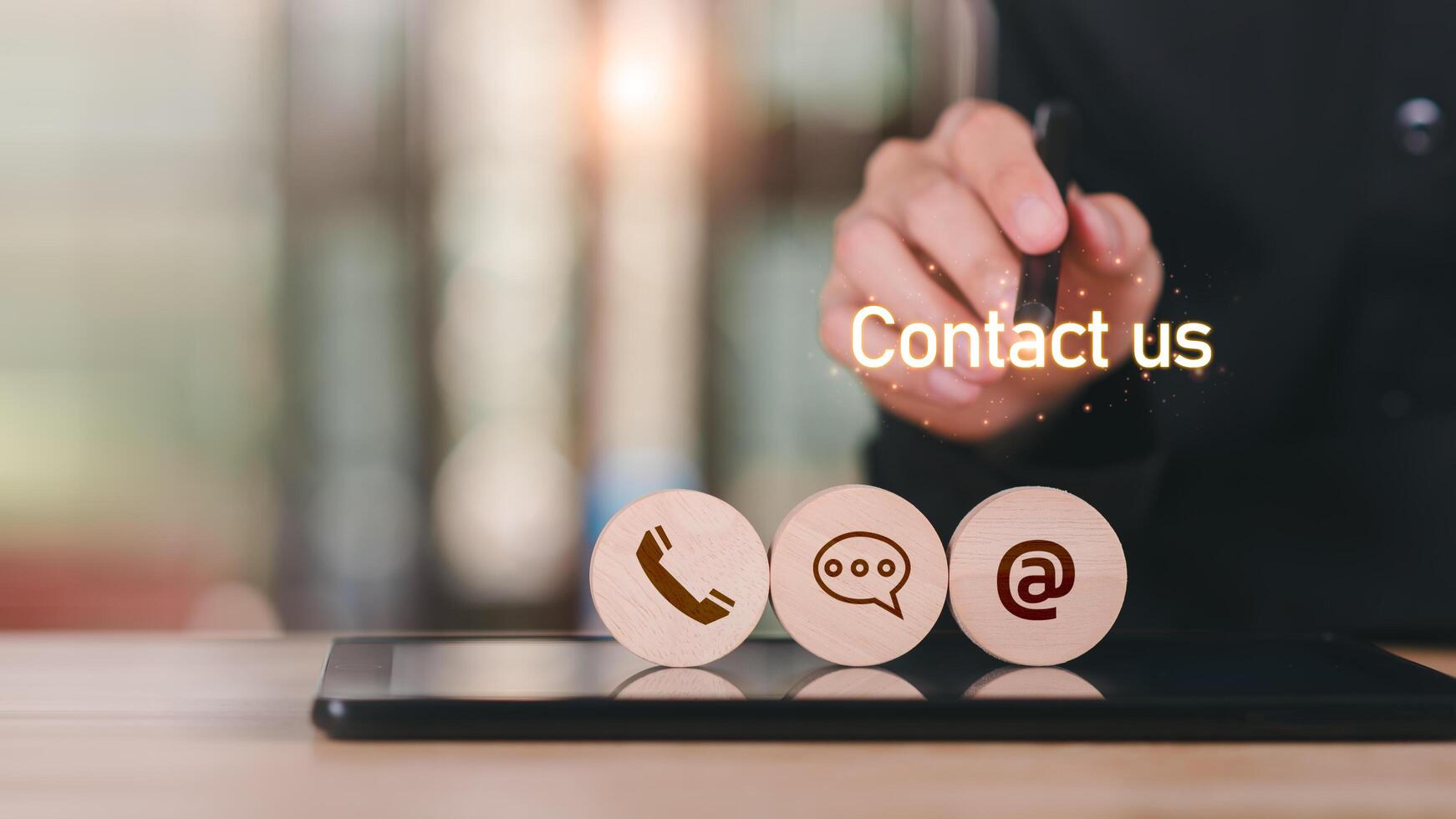 Communication concept with email, message box and contacts icons ,e-mail marketing ,customer support ,Counseling and support hotline ,Connection with modern network technology ,contact us photo