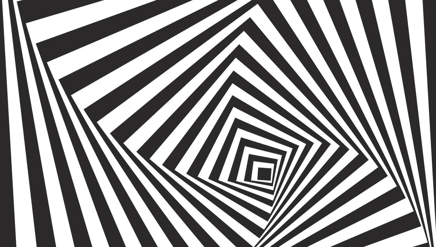 A black and white optical illusion with a black and white striped pattern vector