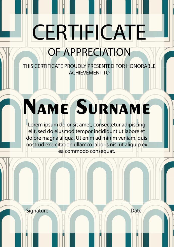 Elegant and luxurious certificate template. Awards diploma background vector