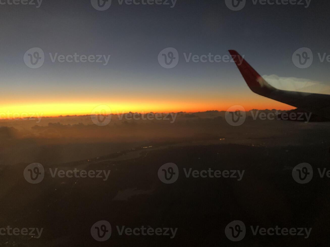 view from an airplane window. Clouds. Wing photo