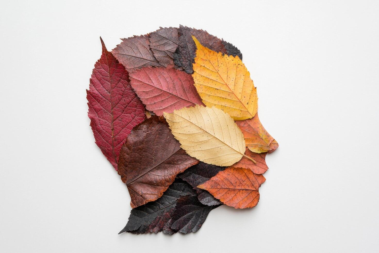 Colorful autumn leaves in a pile photo