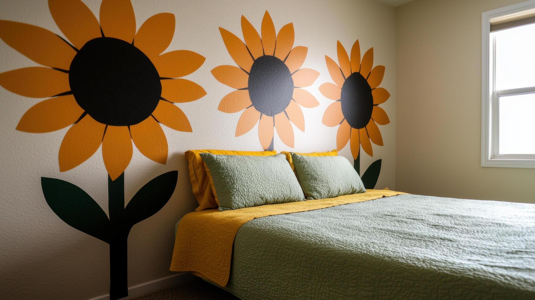 sunflower themed bedroom decor photo