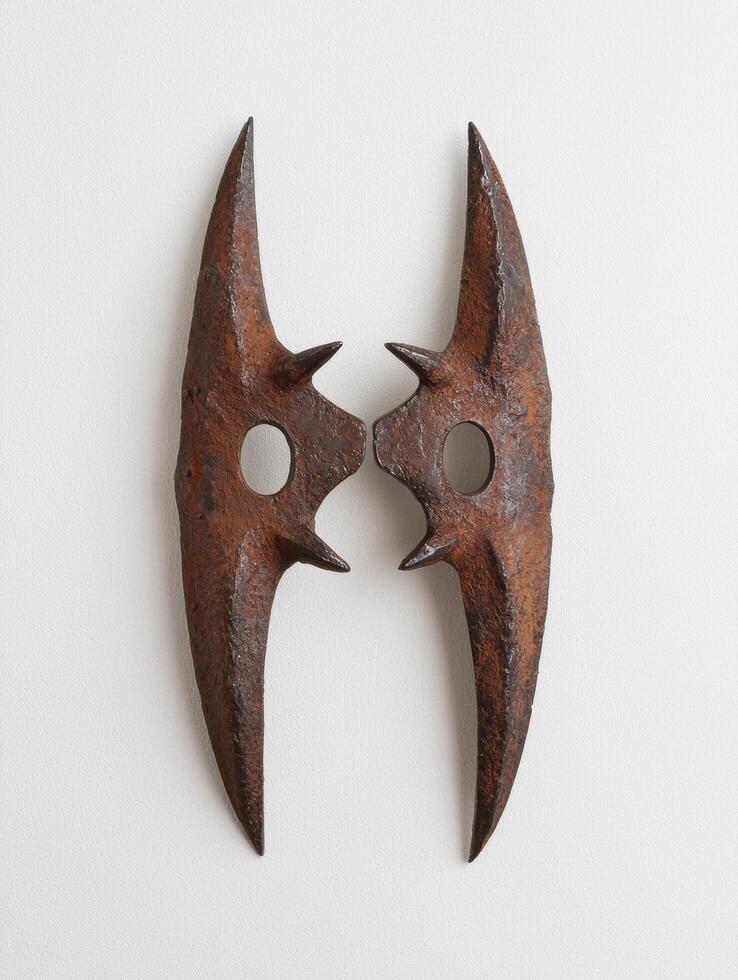 Rusty metal pliers or pincers on white background photo
