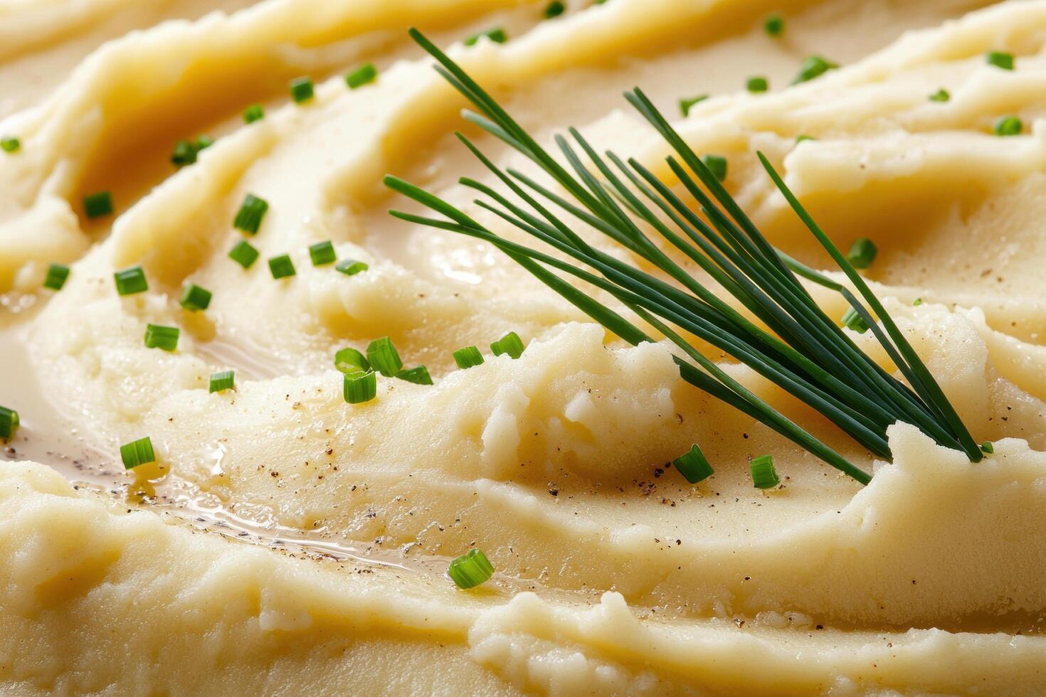 Creamy mashed potatoes with chives photo