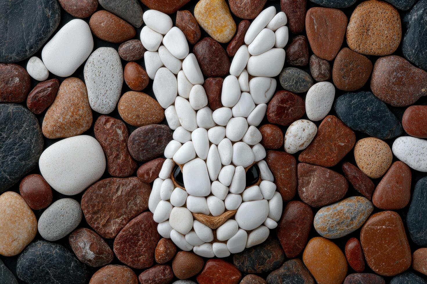Decorative pebble mosaic pattern photo