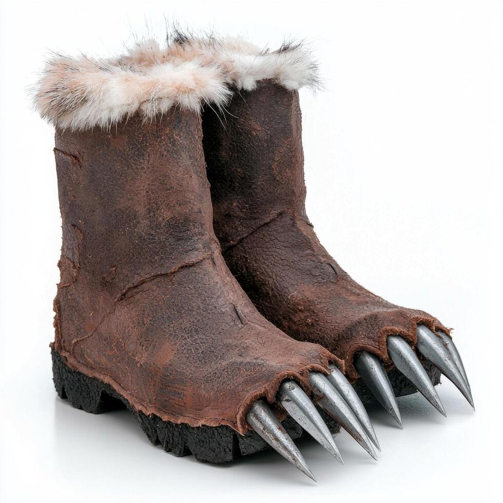 Furry monster feet with sharp claws photo