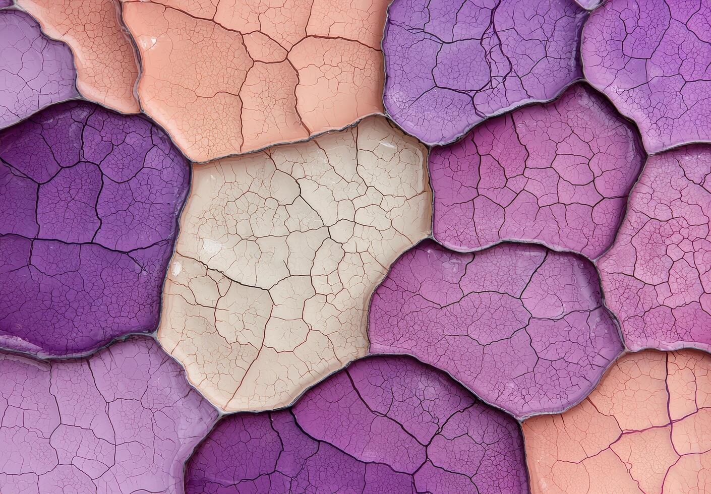 Cracked earth texture in purple and beige tones photo