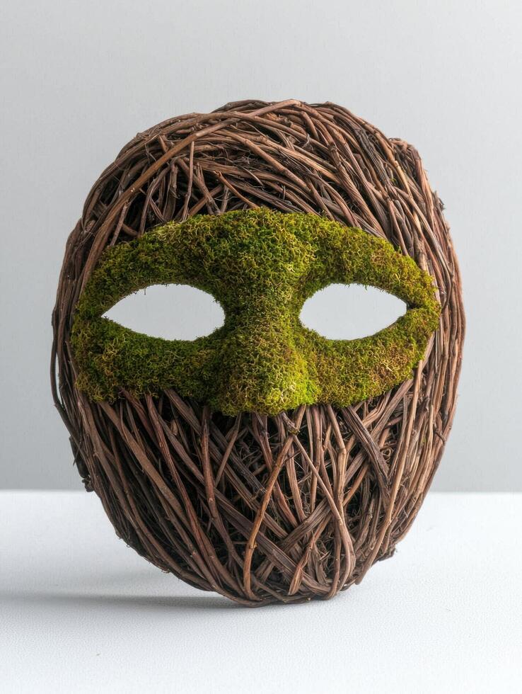 Moss covered Woven Mask photo