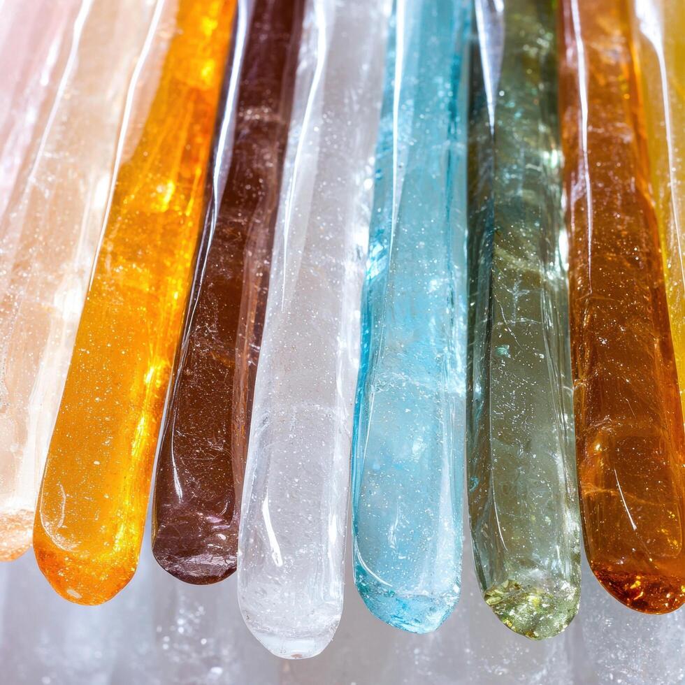 Colorful glass icicles photo