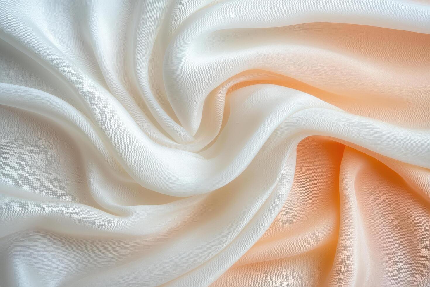 Flowing white and orange fabric photo