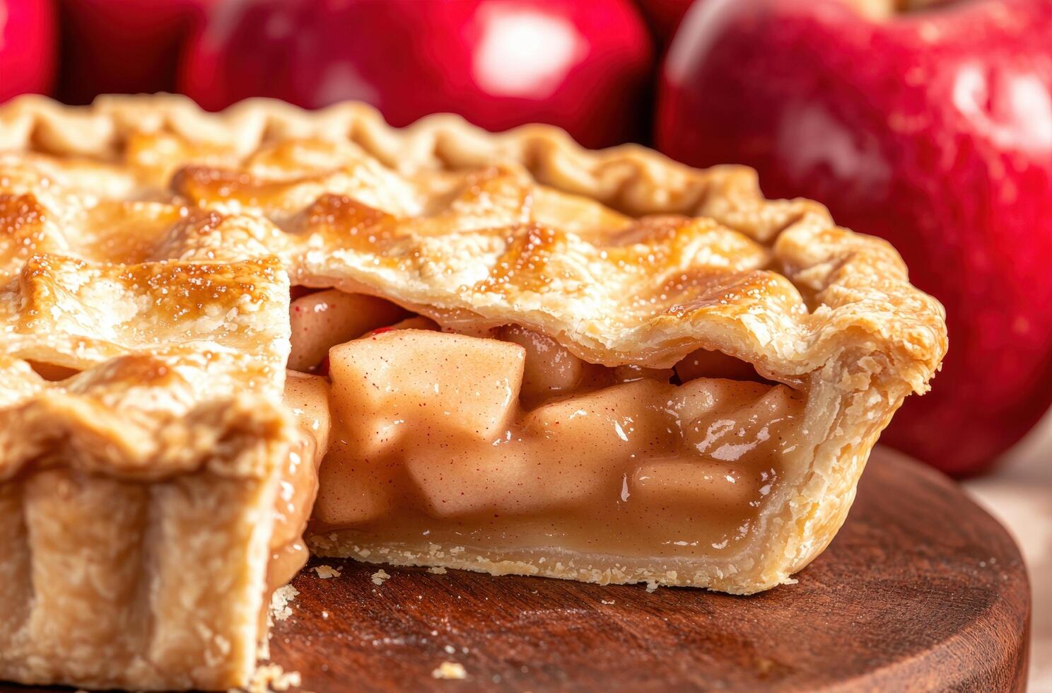 Delicious homemade apple pie with flaky crust photo