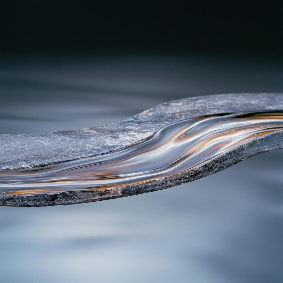 Flowing water abstract on rocky surface photo