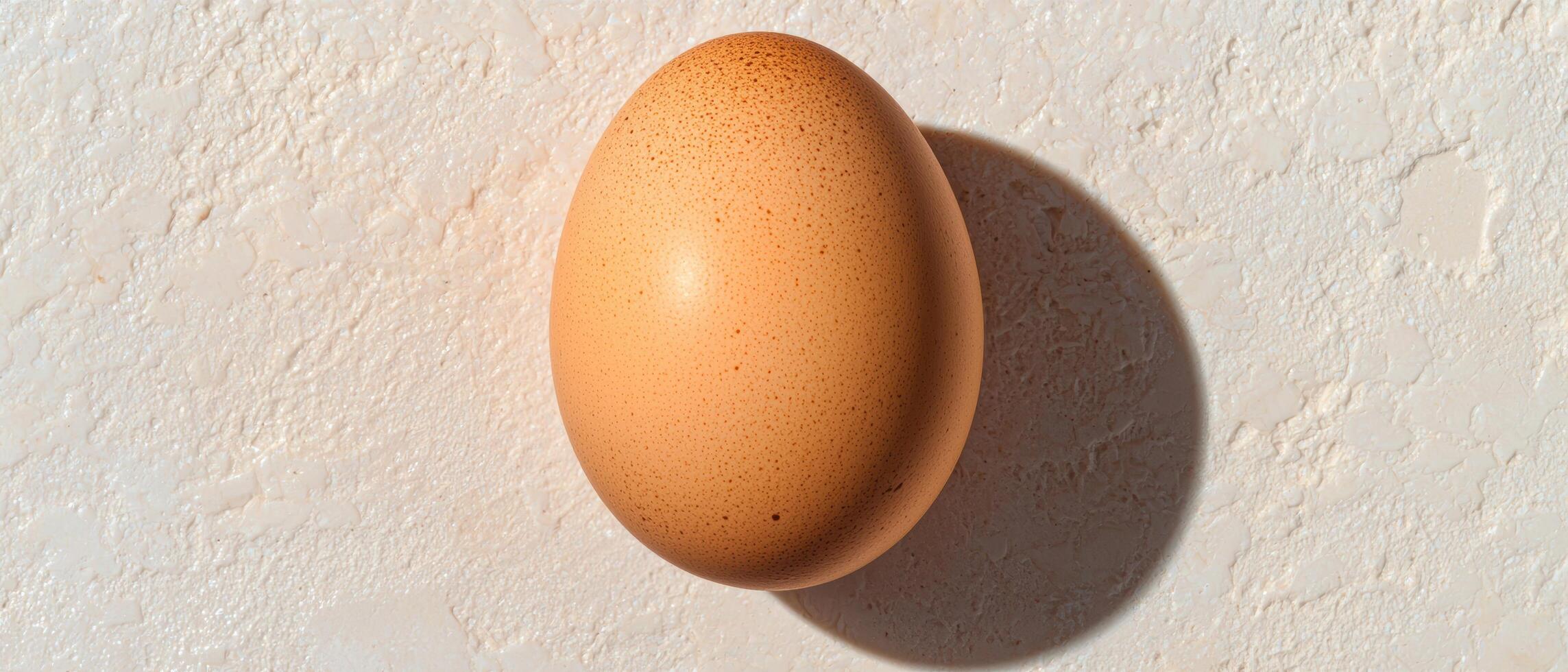 Close up of a brown chicken egg on a white background photo