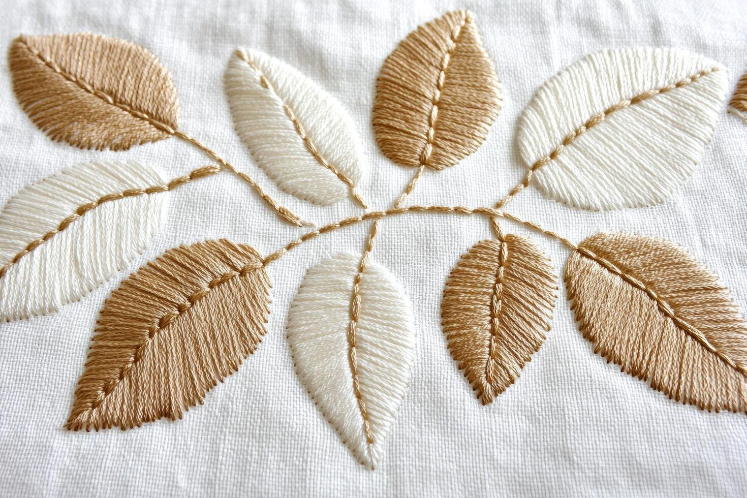 Intricate embroidered feather design photo