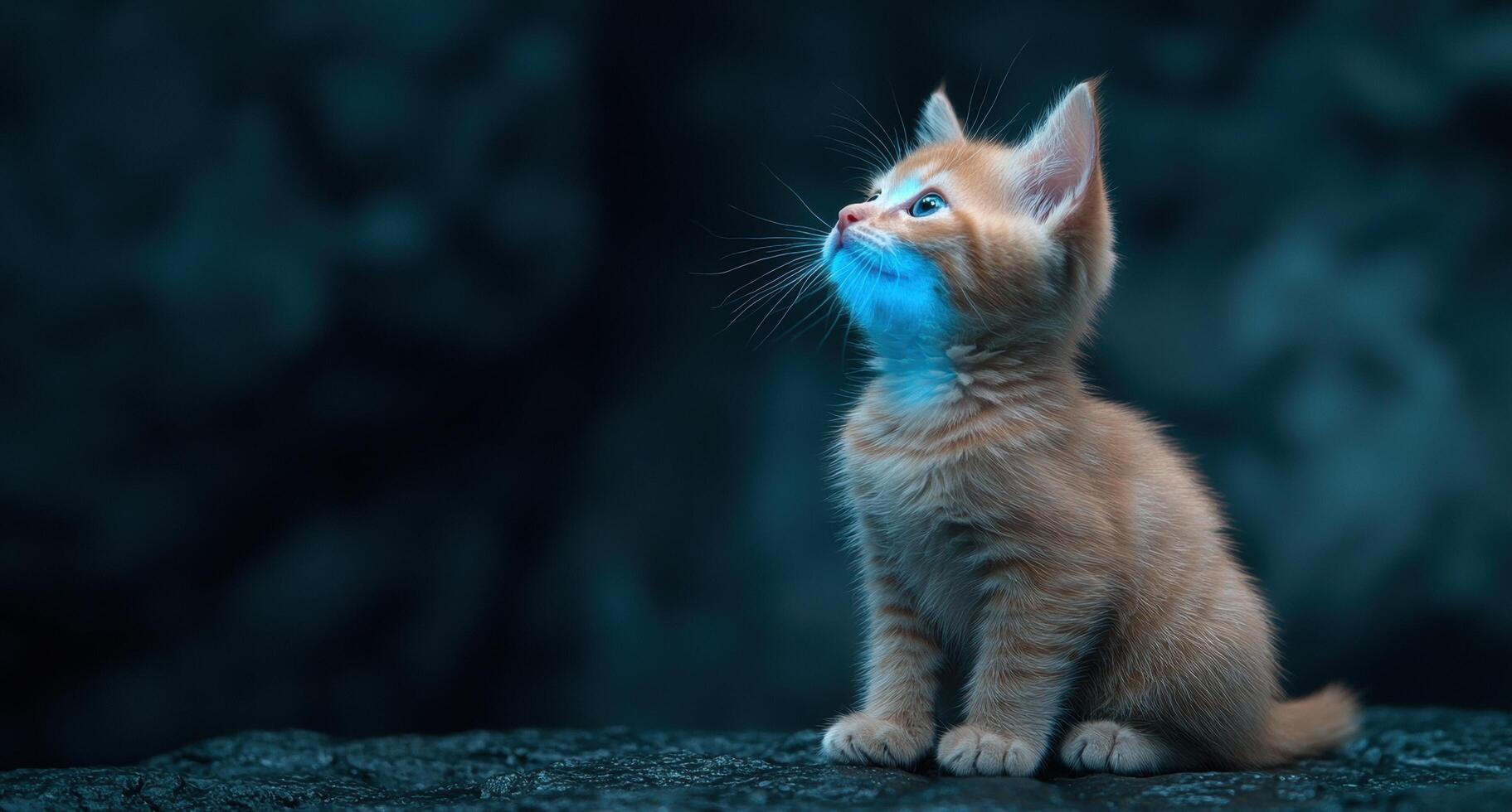 Curious kitten with blue markings photo