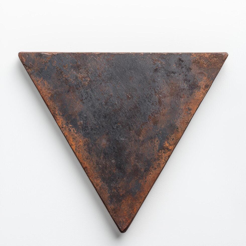 Rustic metal triangle shape photo