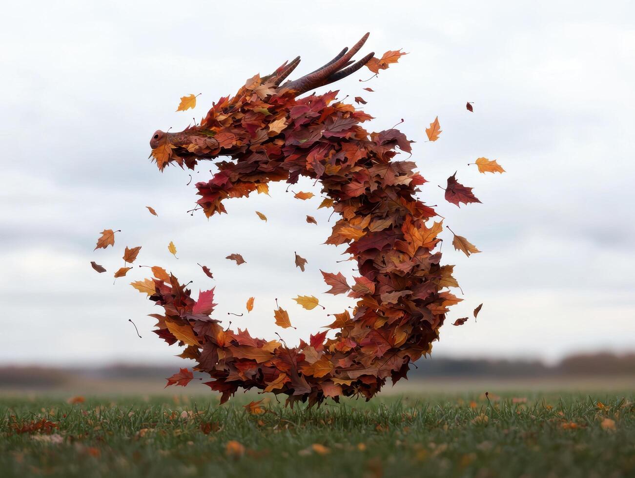 Autumn leaf tornado photo