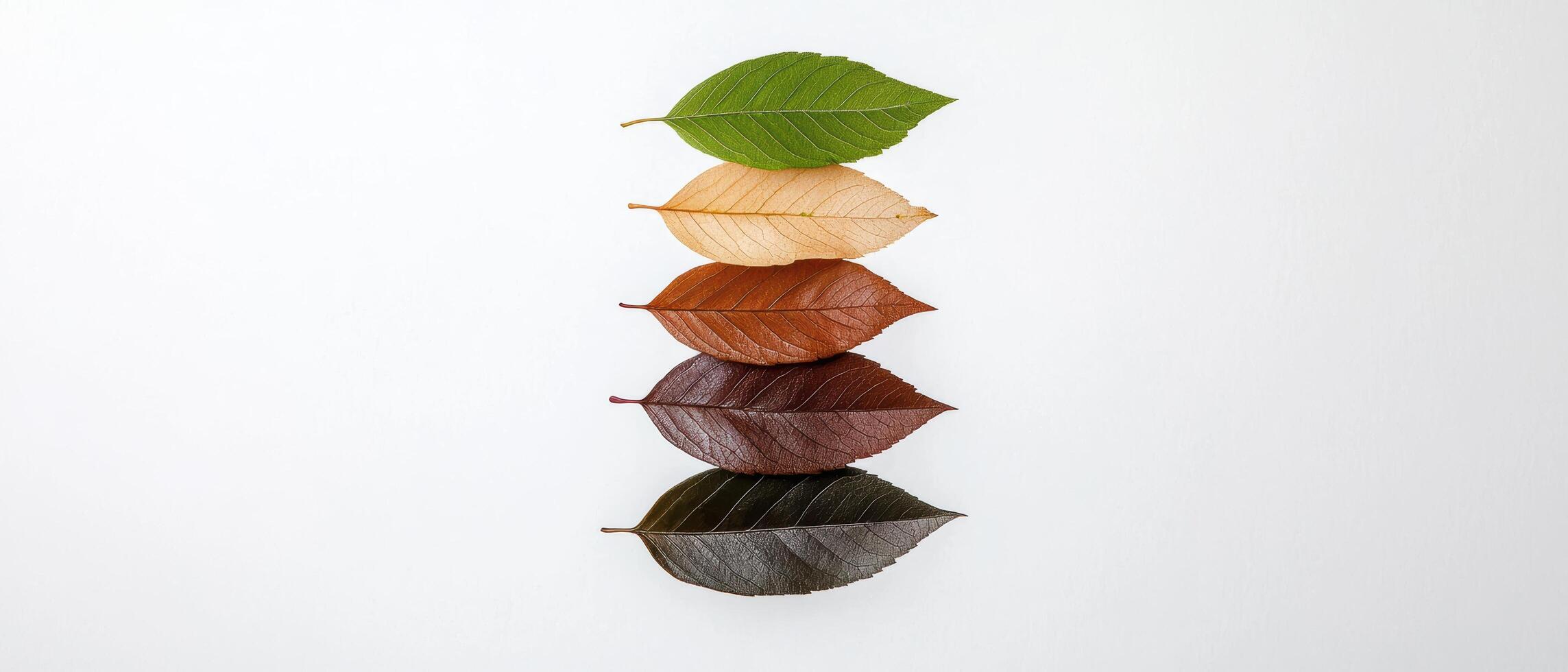 Autumn leaves in gradient colors photo