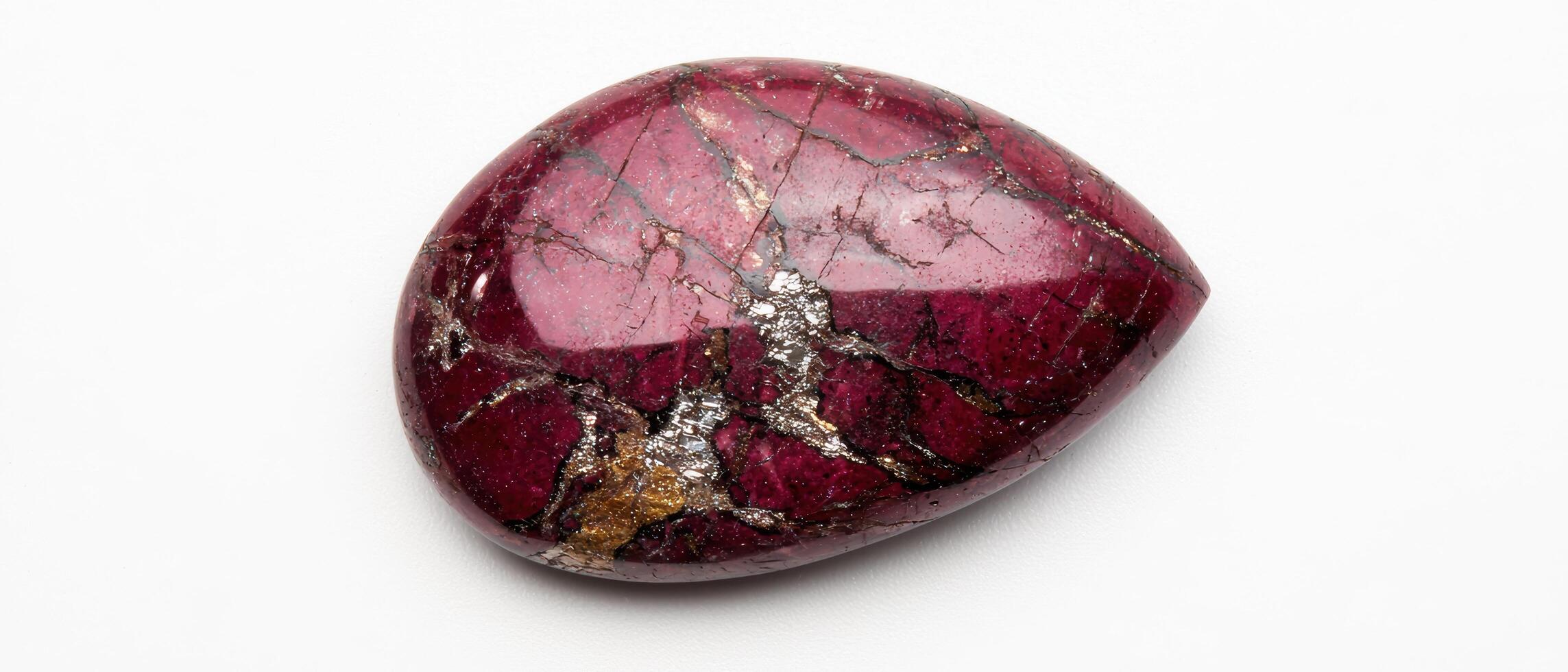 Vibrant red gemstone with intricate patterns photo