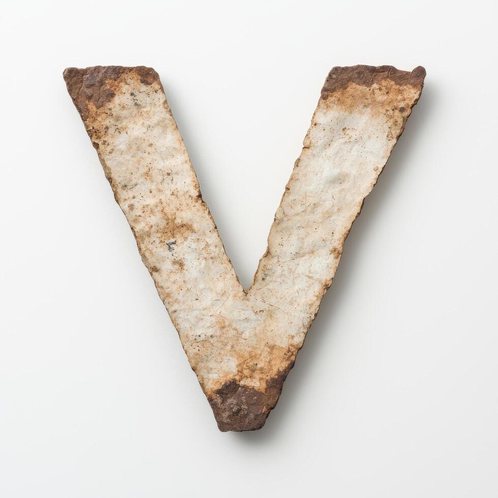 Weathered rock formation in the shape of the letter V photo