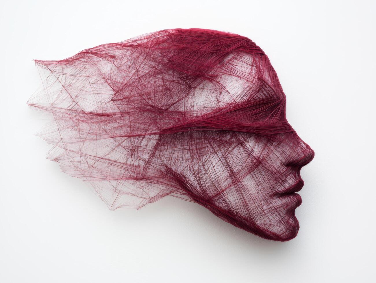 abstract red wire mesh sculpture photo