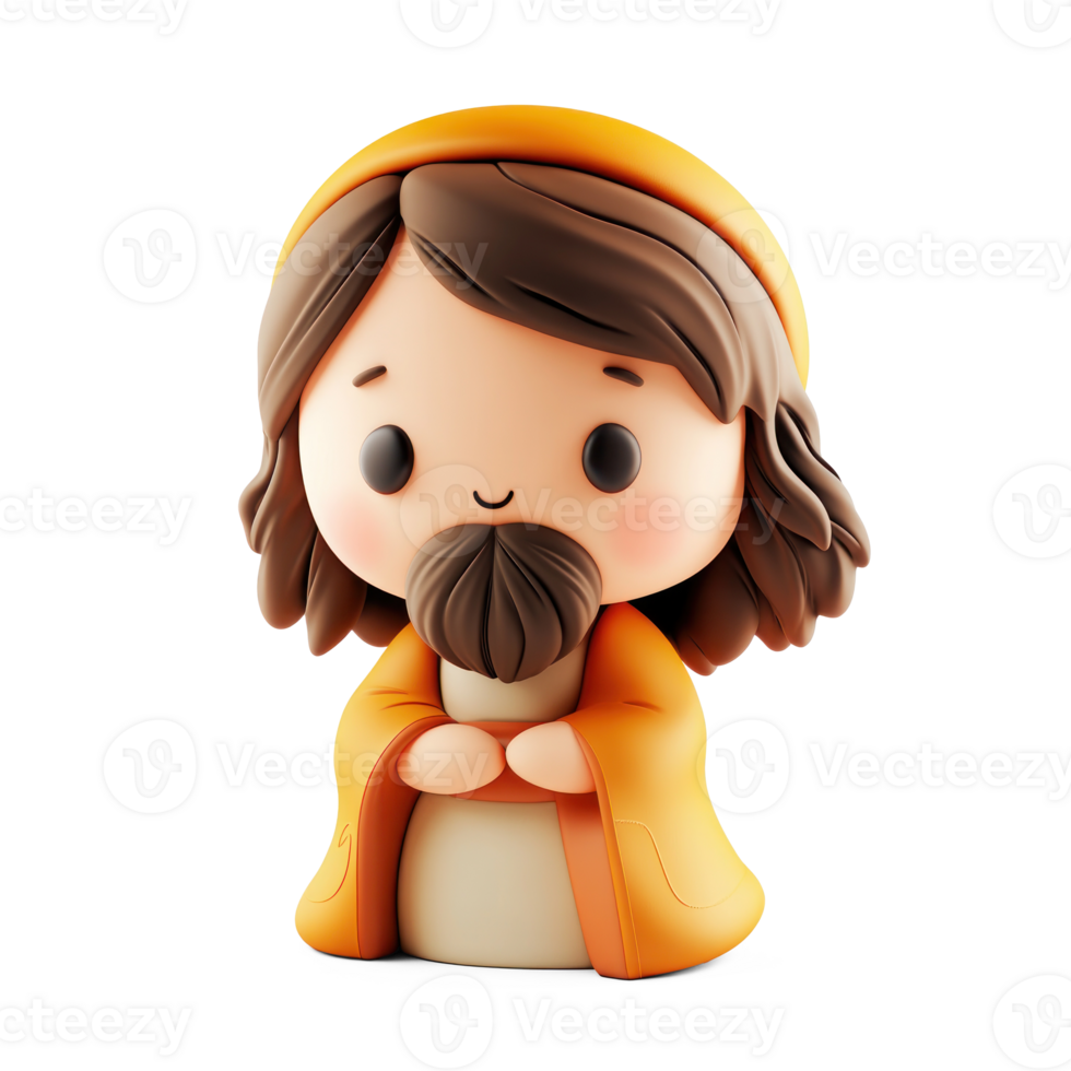 Jesus 3D icon isolate on transparent background png