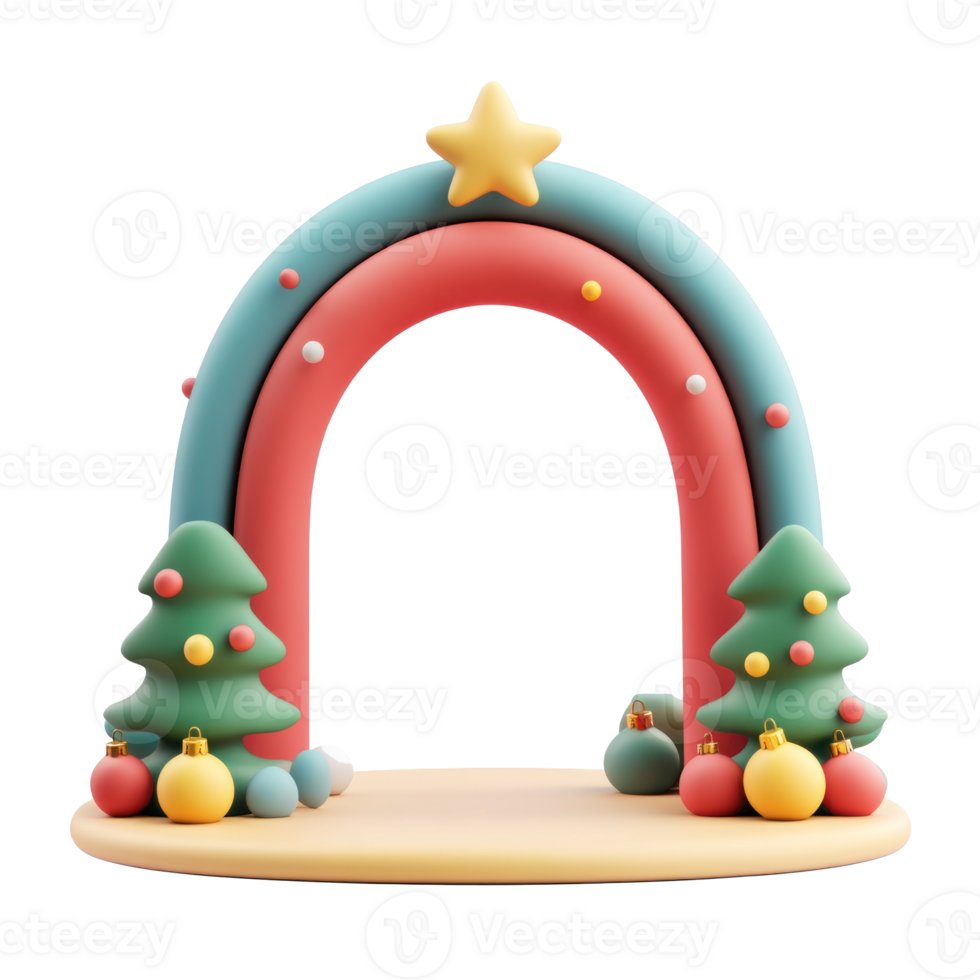 christmas arch holiday theme 3D icon isolate on transparent background png