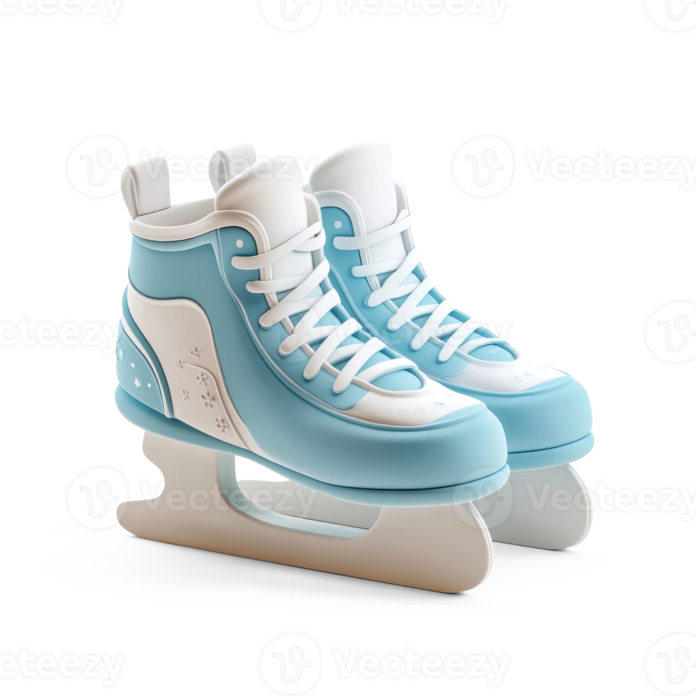 Ice skates 3D icon isolate on transparent background png