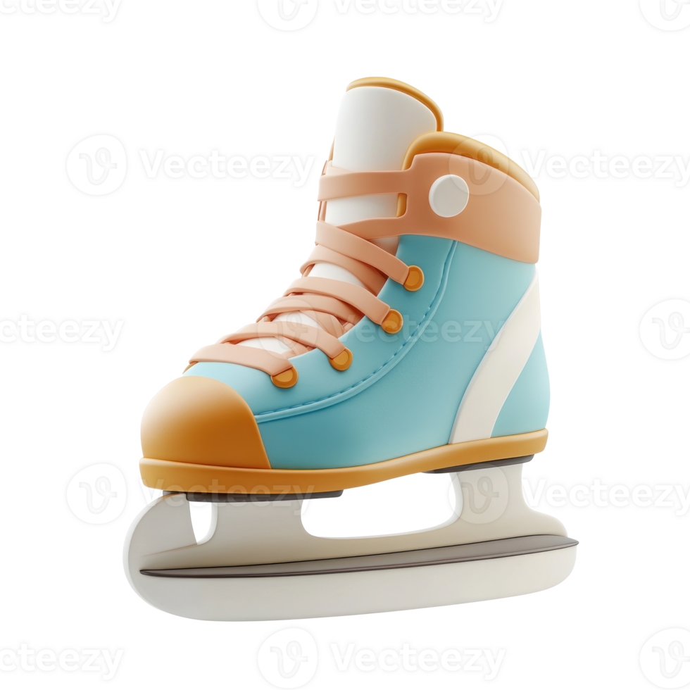 Ice skates 3D icon isolate on transparent background png