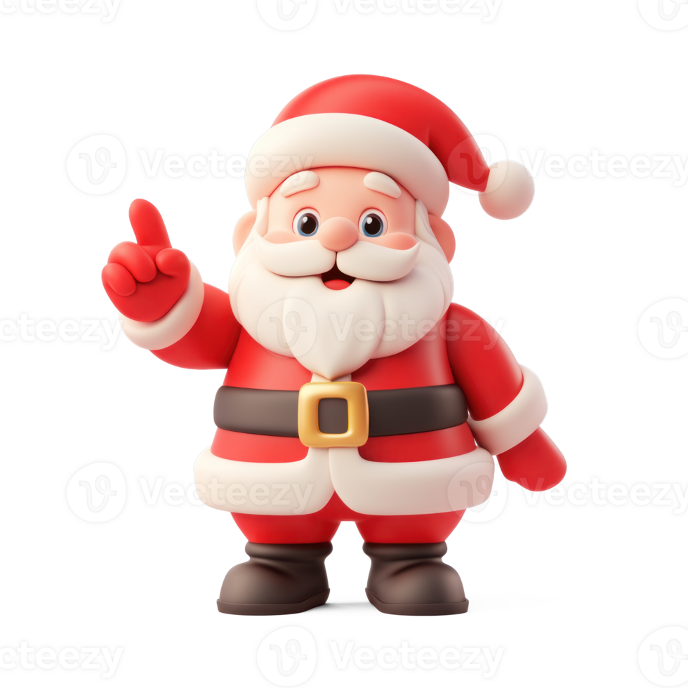 Santa Claus presenting something 3D icon cartoon smooth soft light isolate on transparent background png