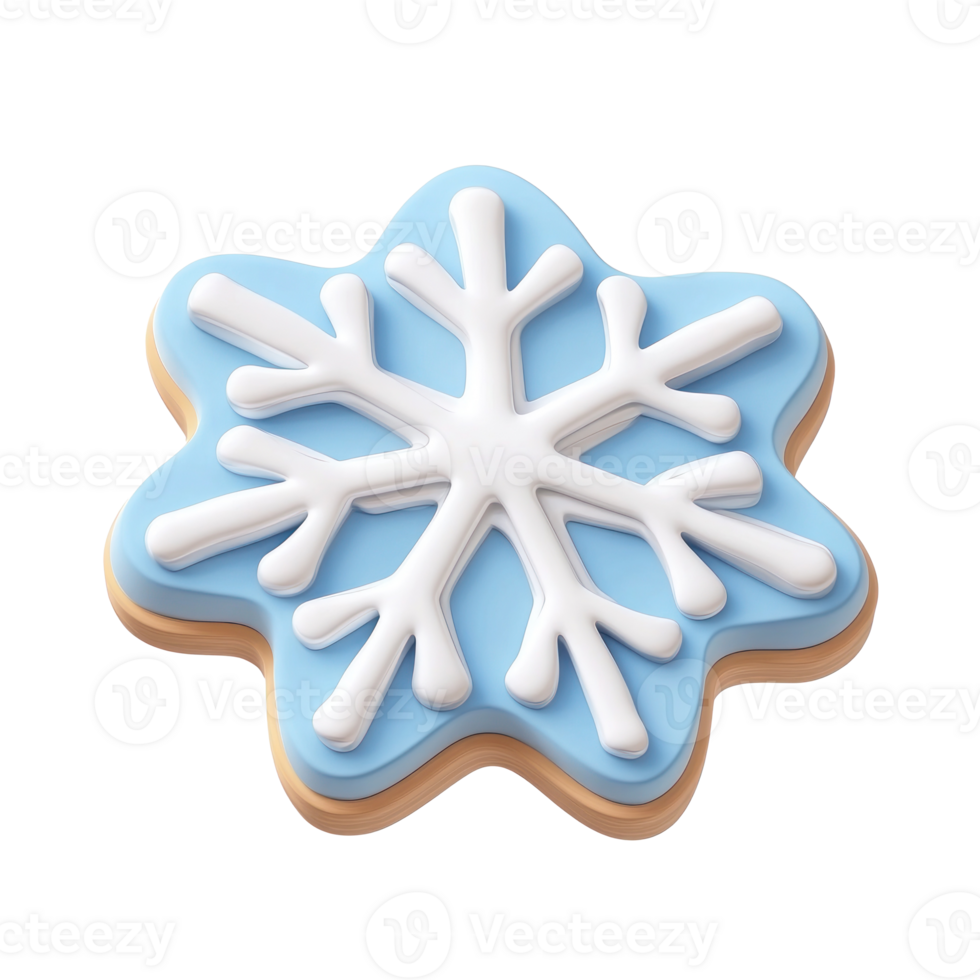 Snowflake 3D icon cartoon round edges isolate on transparent background png