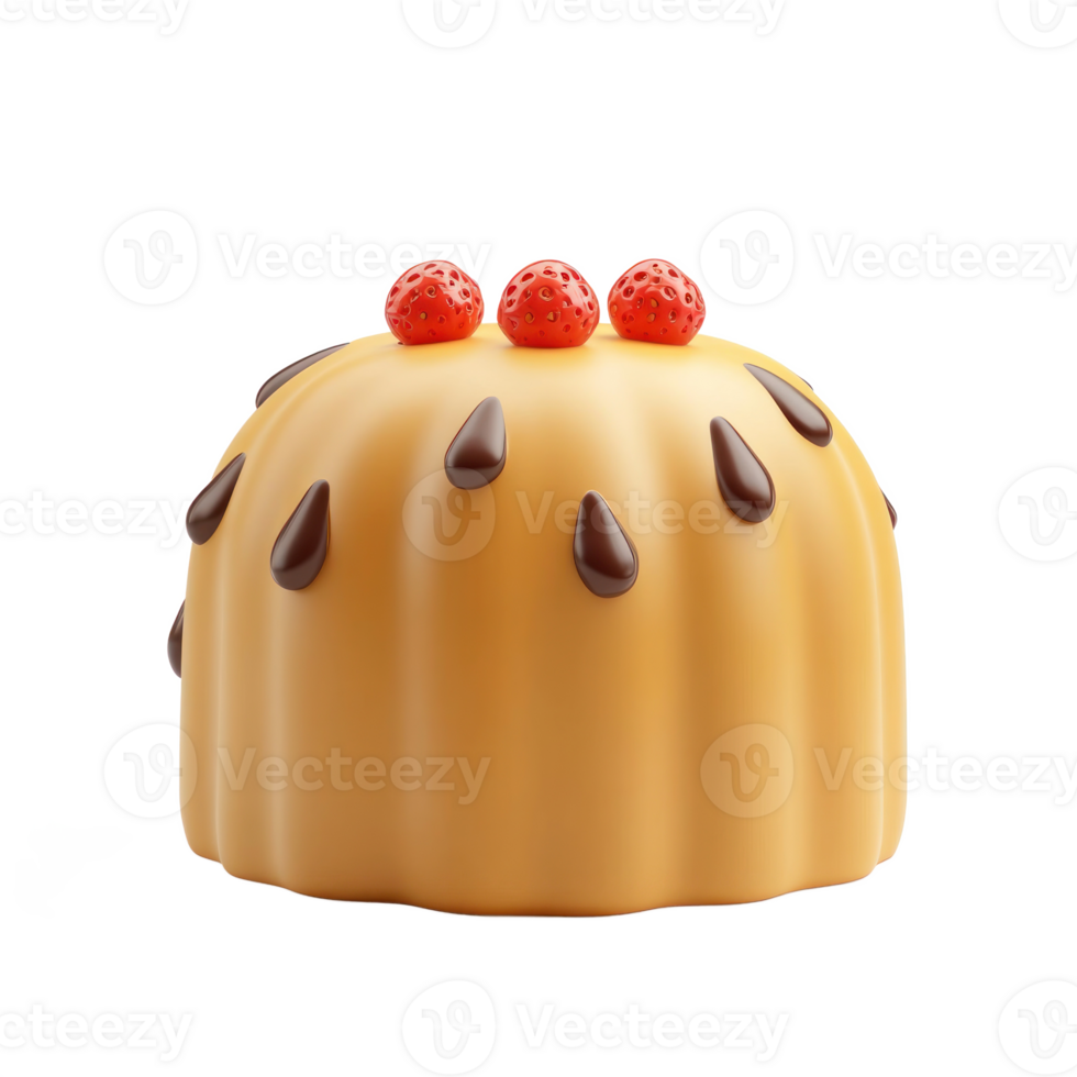 Panettone 3D icon isolate on transparent background png