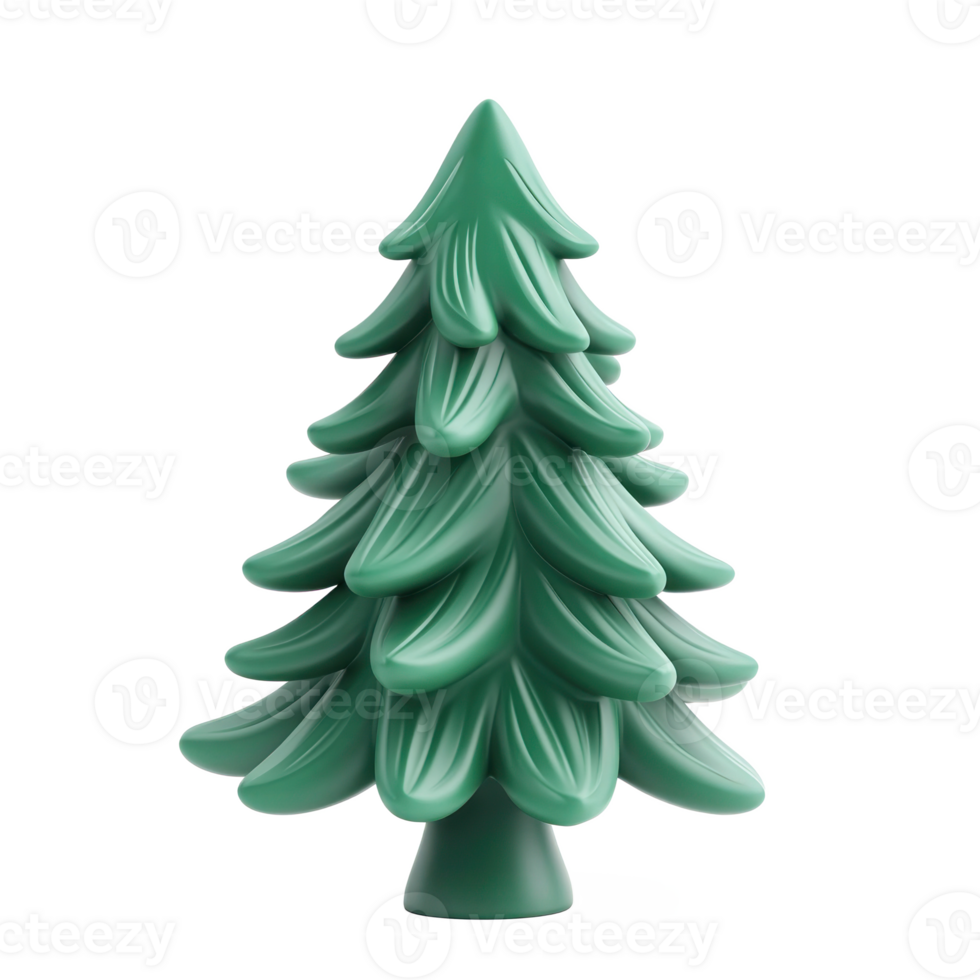 Christmas tree 3D icon cartoon minimalist isolate on transparent background png
