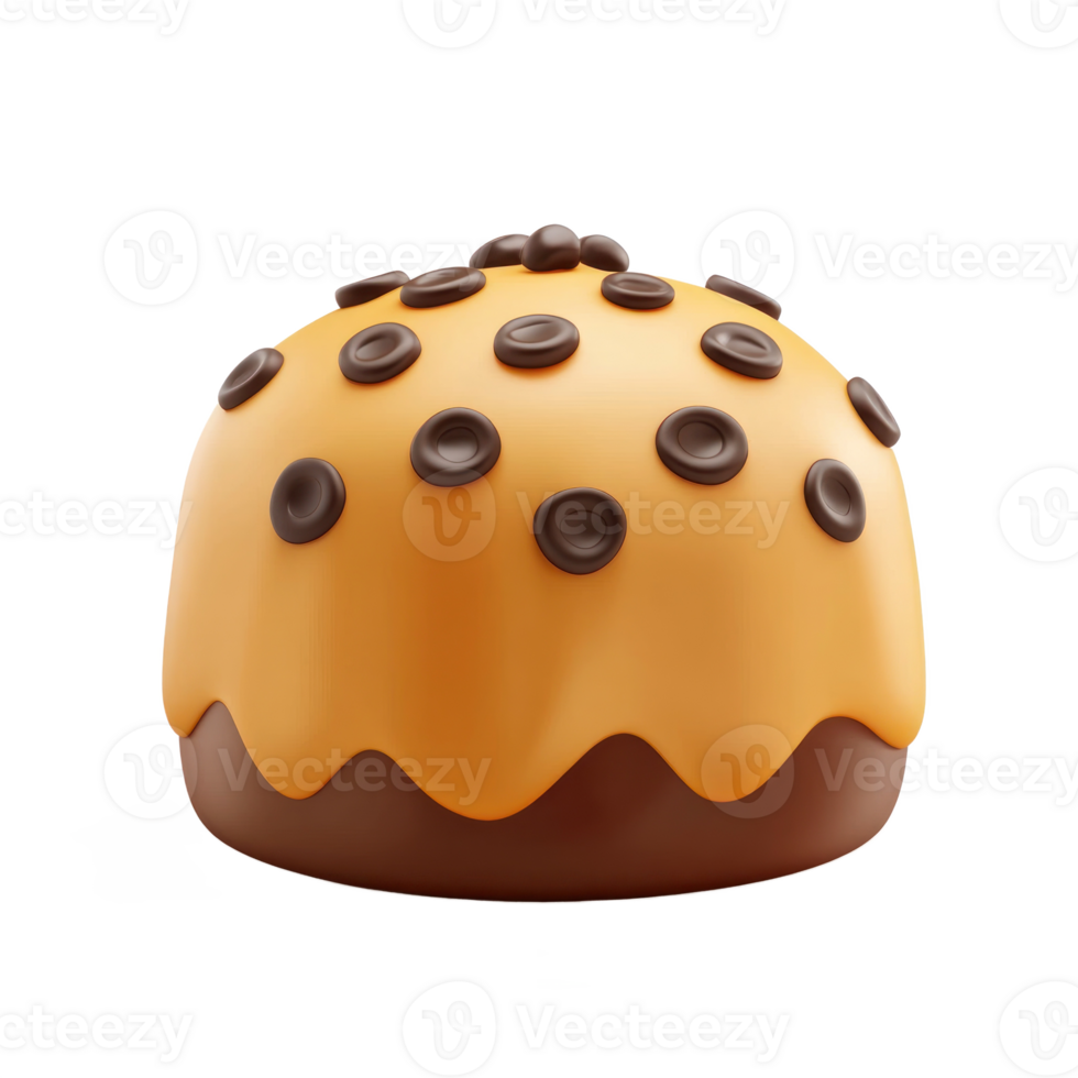 Panettone 3D icon isolate on transparent background png