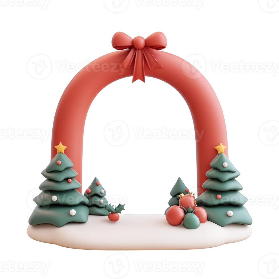 christmas arch holiday theme 3D icon isolate on transparent background png