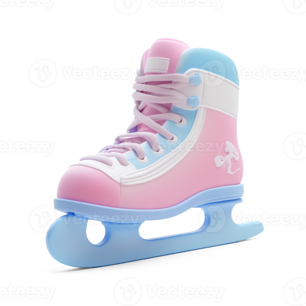 Ice skates 3D icon isolate on transparent background png