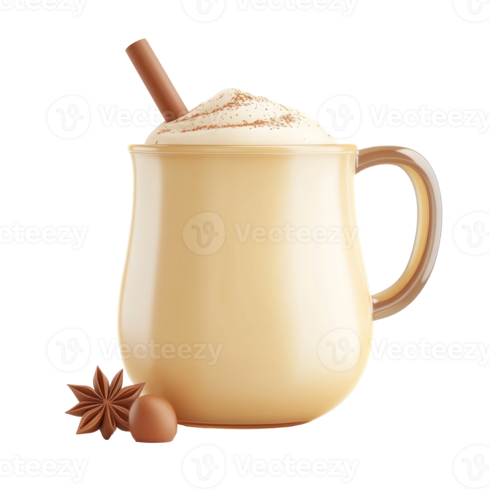Eggnog 3D icon cartoon smooth soft light isolate on transparent background png