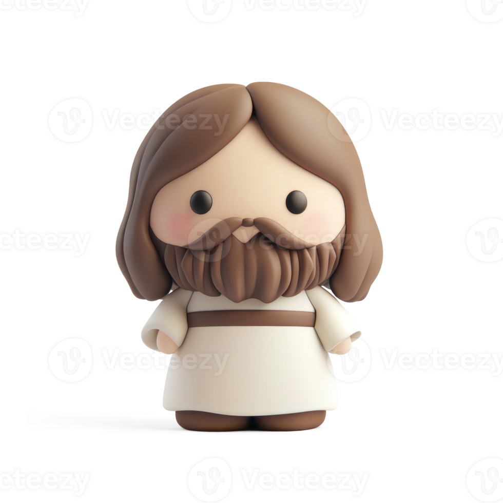 Jesus 3D icon isolate on transparent background png