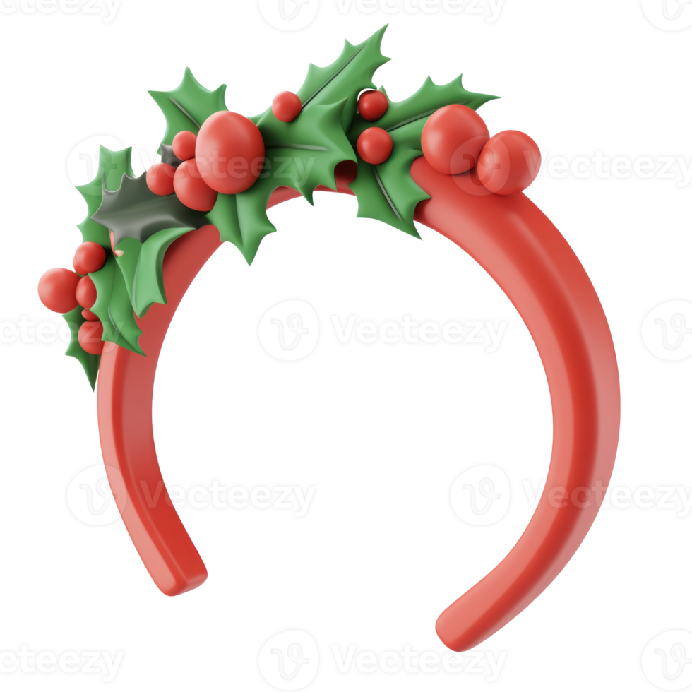 christmas headband 3D icon isolate on transparent background png