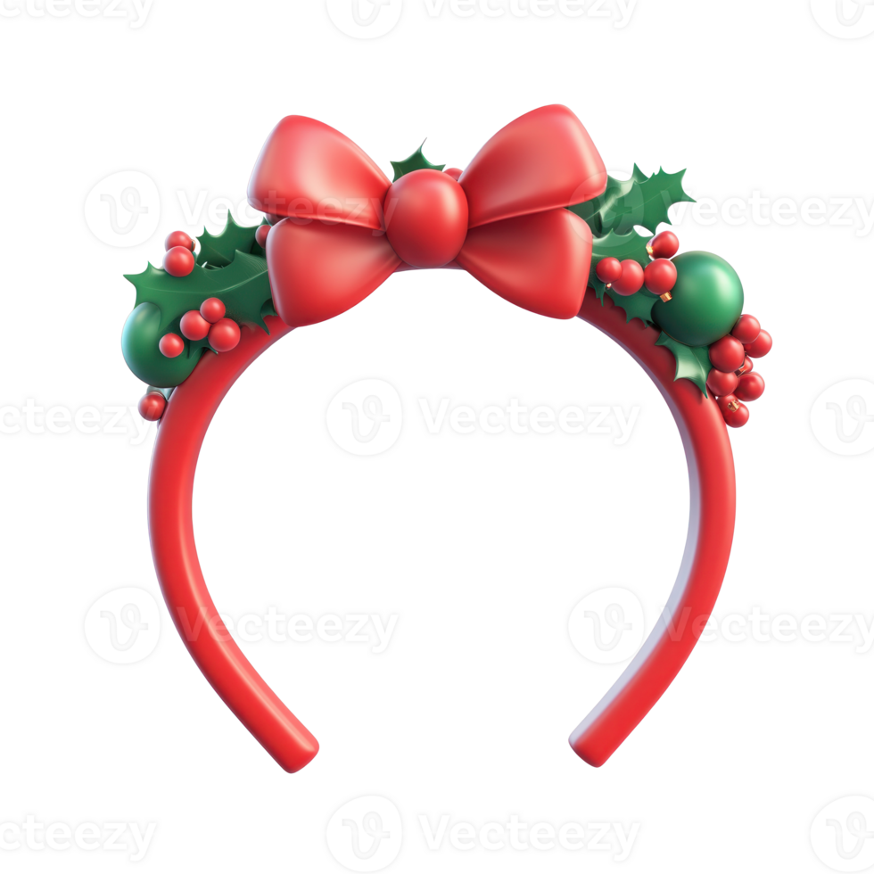 Christmas headband 3D icon cartoon smooth soft light isolate on transparent background png