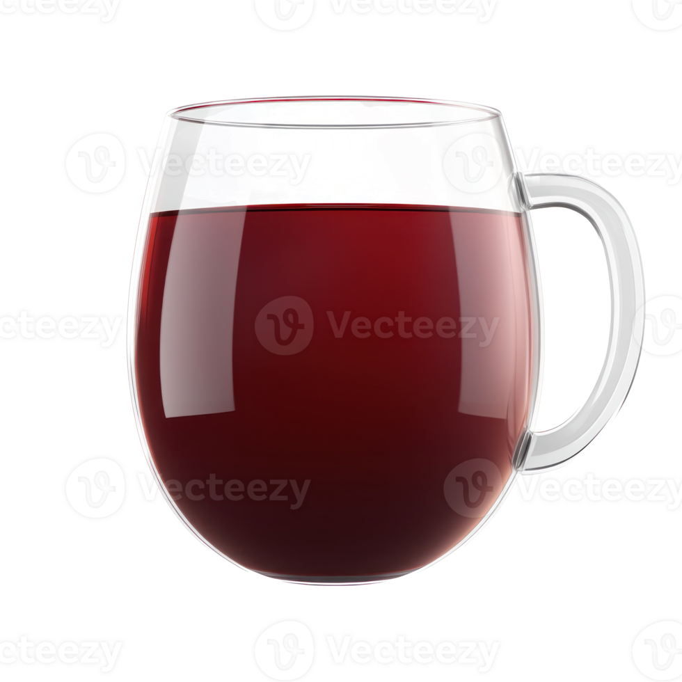 Christmas mulled red wine mug glass 3D icon cartoon smooth soft light isolate on transparent background png