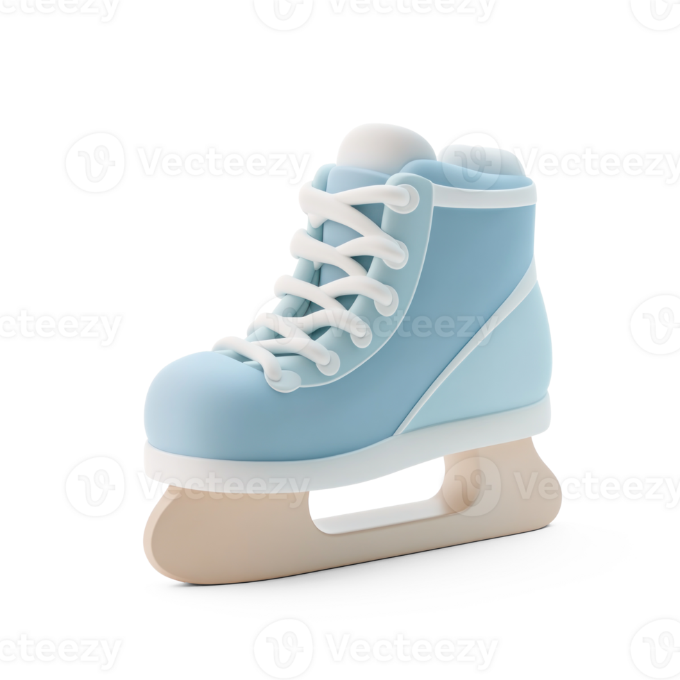 Ice skates 3D icon isolate on transparent background png