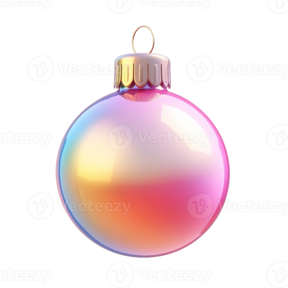 Christmas bauble 3D icon cartoon round edges isolate on transparent background png