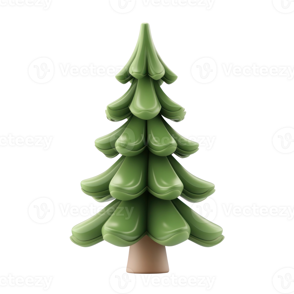 Creative Christmas tree 3d 3D icon cartoon minimalist isolate on transparent background png