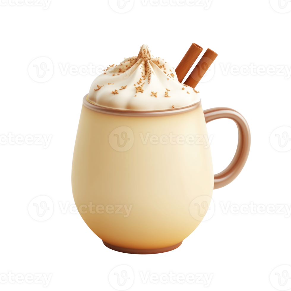 Eggnog 3D icon isolate on transparent background png